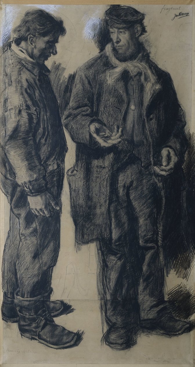 „Mauvais salaire”: dwóch robotników autorstwa Jan Toorop