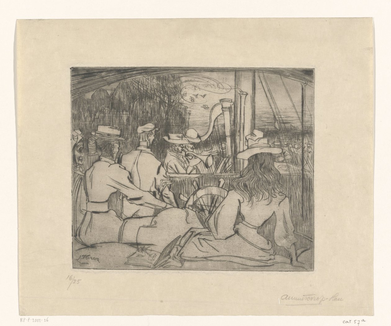Muzycy grający na pokładzie statku Muzycy na pokładzie (tytuł oryginalny) autorstwa Jan Toorop