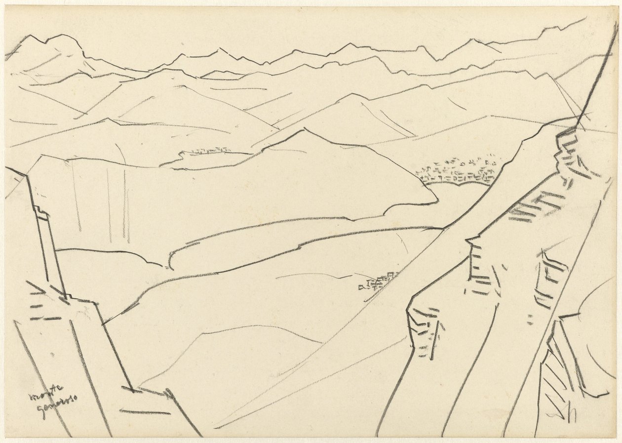 Szkic górskiego krajobrazu Monte Generoso autorstwa Jan Toorop