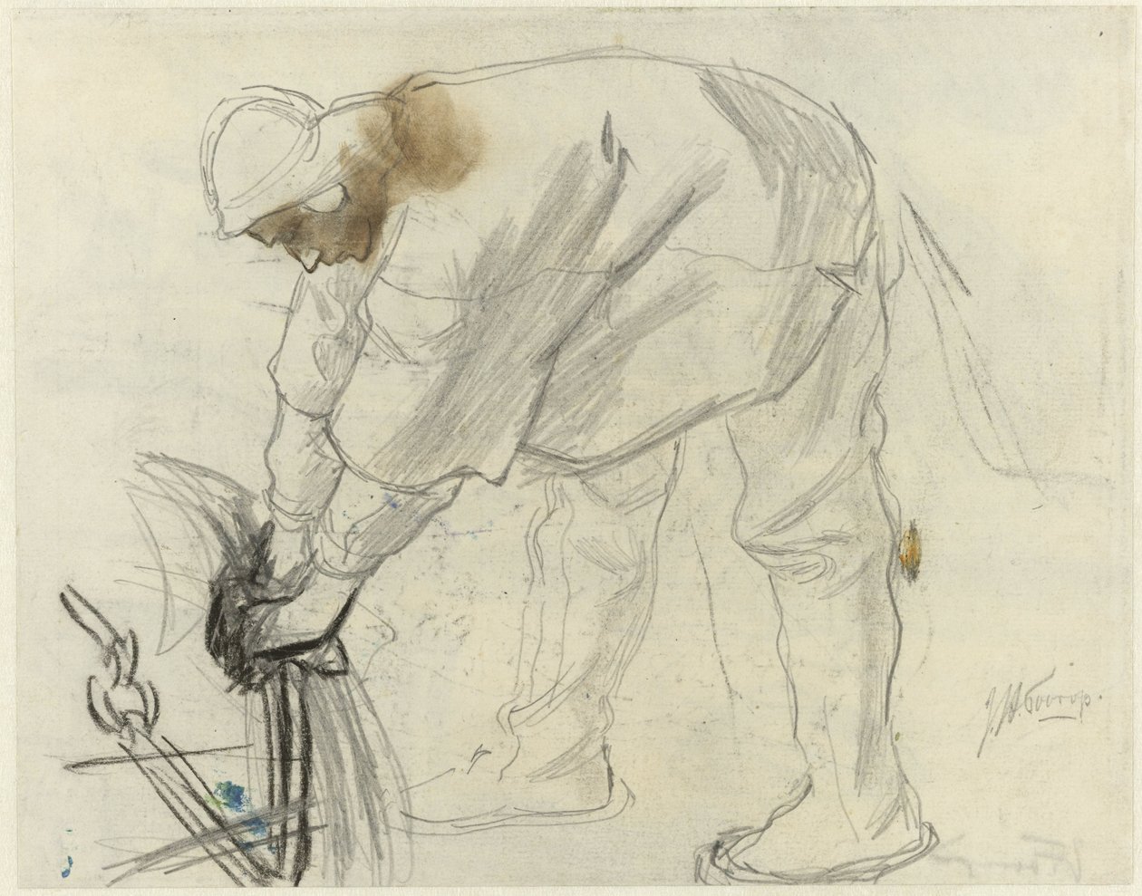 Studium marynarza z kotwicą autorstwa Jan Toorop