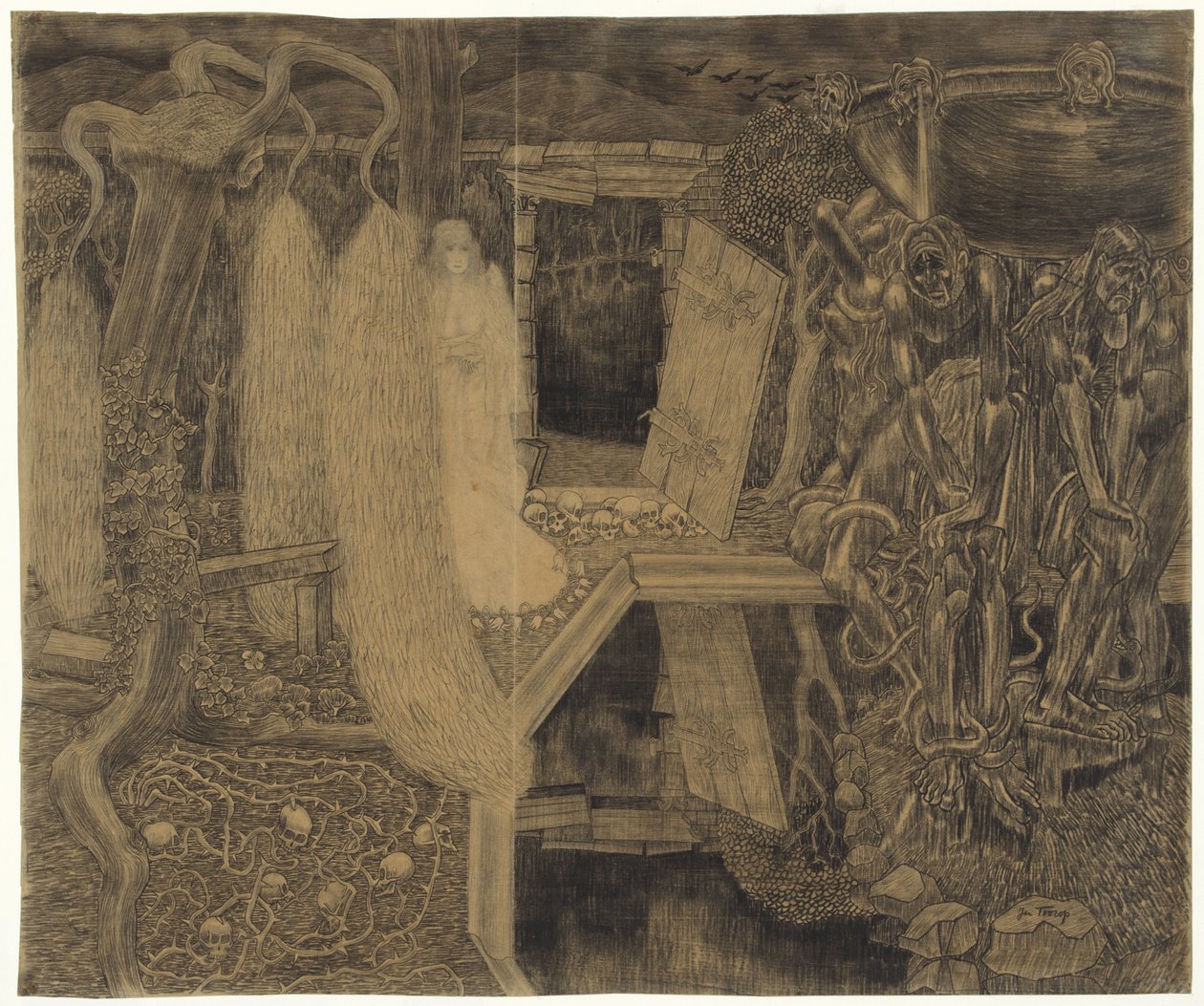 Stary Ogród Smutków Starożytny Ogród Smutków autorstwa Jan Toorop
