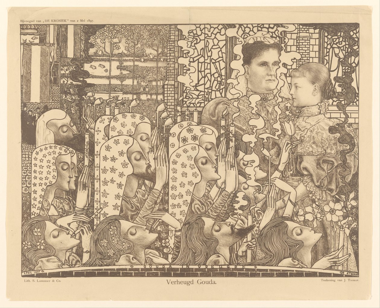 Zachwycona Gouda (oryginalny tytuł na obiekcie) autorstwa Jan Toorop
