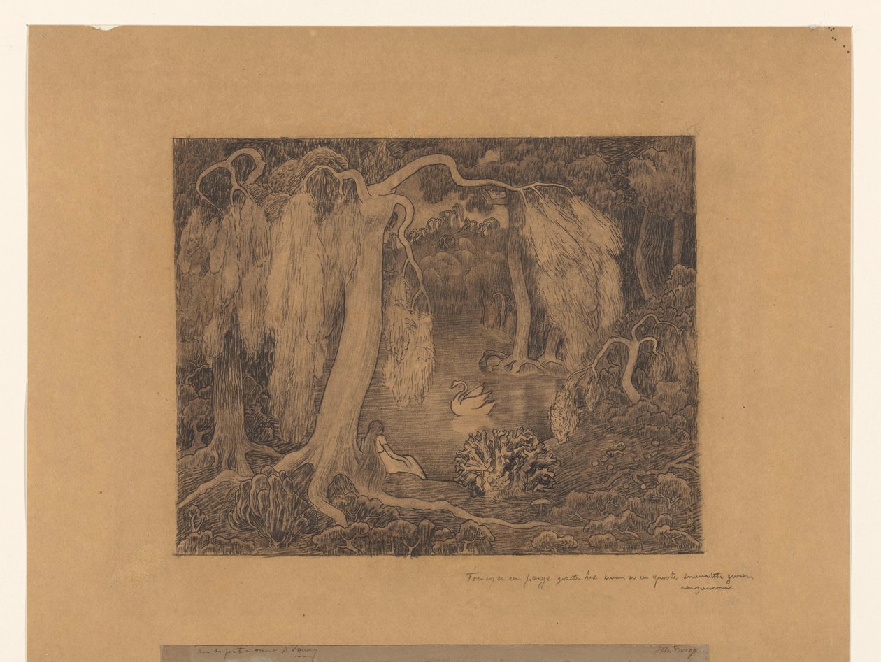 Kobieta na brzegu jeziora autorstwa Jan Toorop