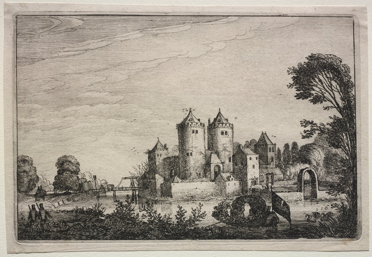 Zamek z dwiema wieżami autorstwa Jan Van de Velde