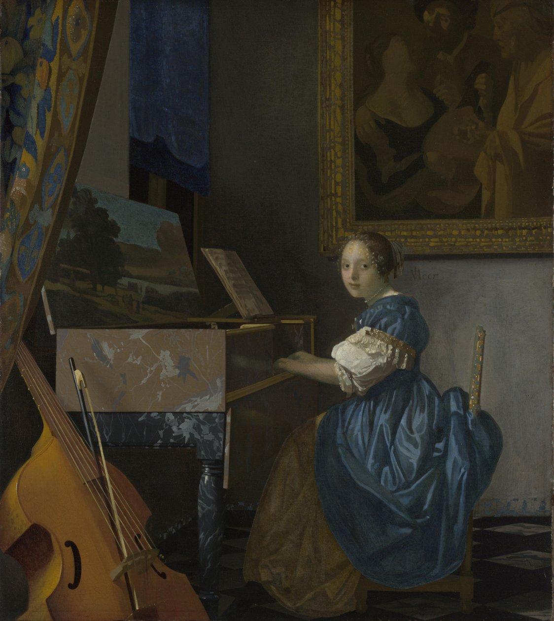 Młoda Kobieta siedząca w Virginal, ok. 1930 r. 1670 autorstwa Jan Vermeer van Delft