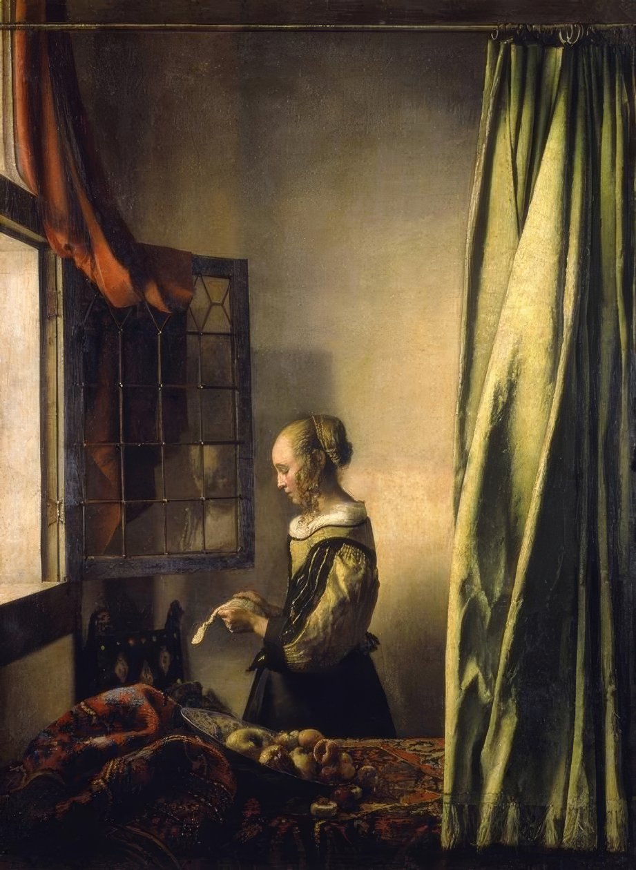 Dziewczyna czytająca list przy otwartym oknie autorstwa Jan Vermeer van Delft