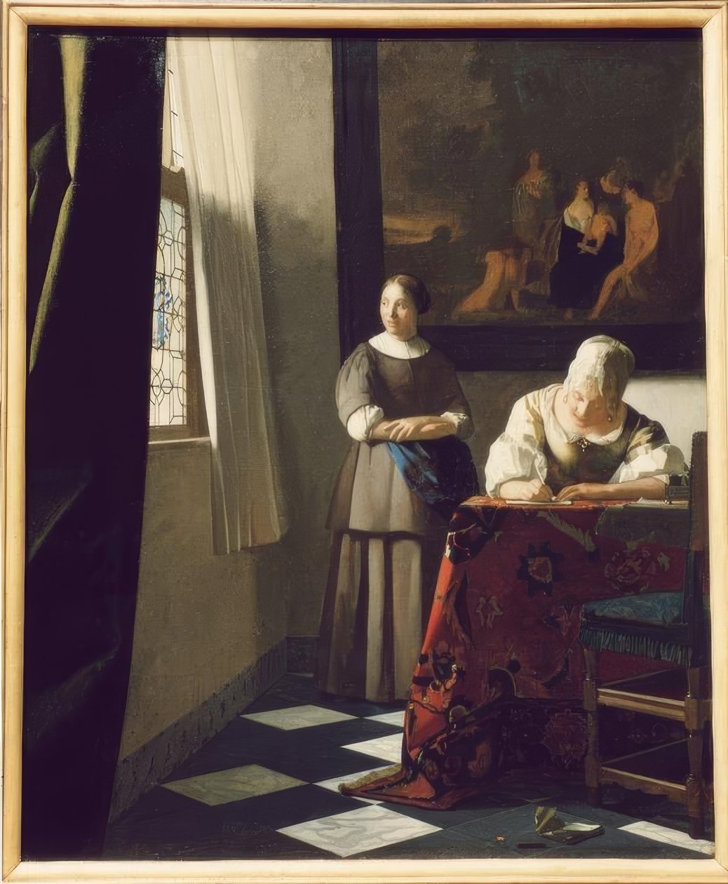 Pisarz listów i pokojówka autorstwa Jan Vermeer van Delft