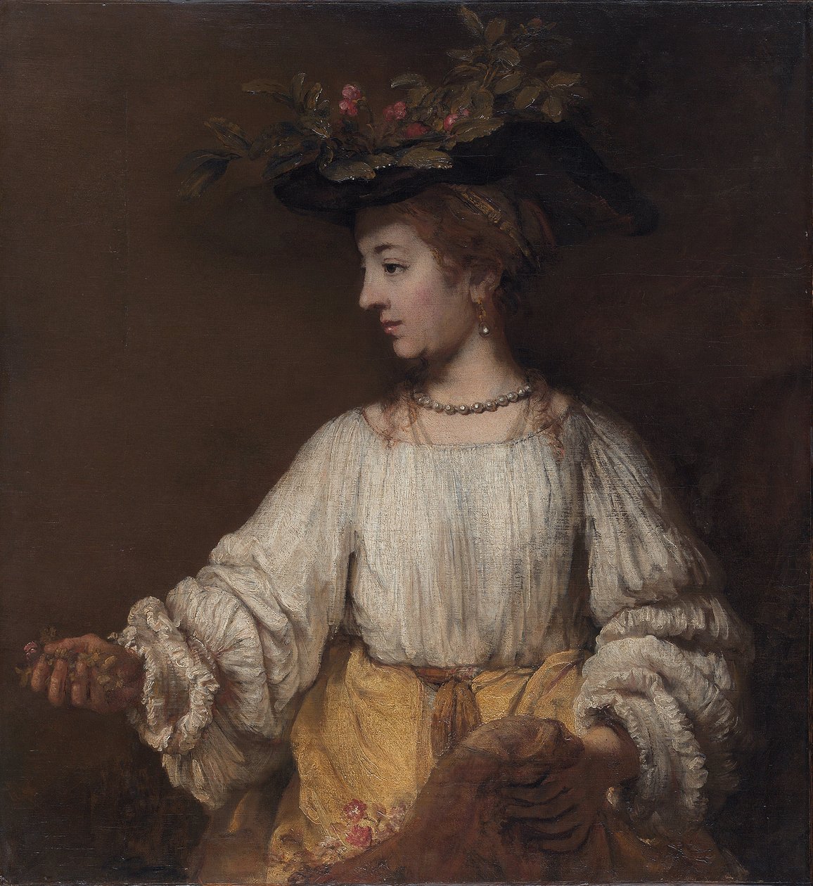 Flora - Obraz Rembrandta van Rijn autorstwa Johannes Vermeer