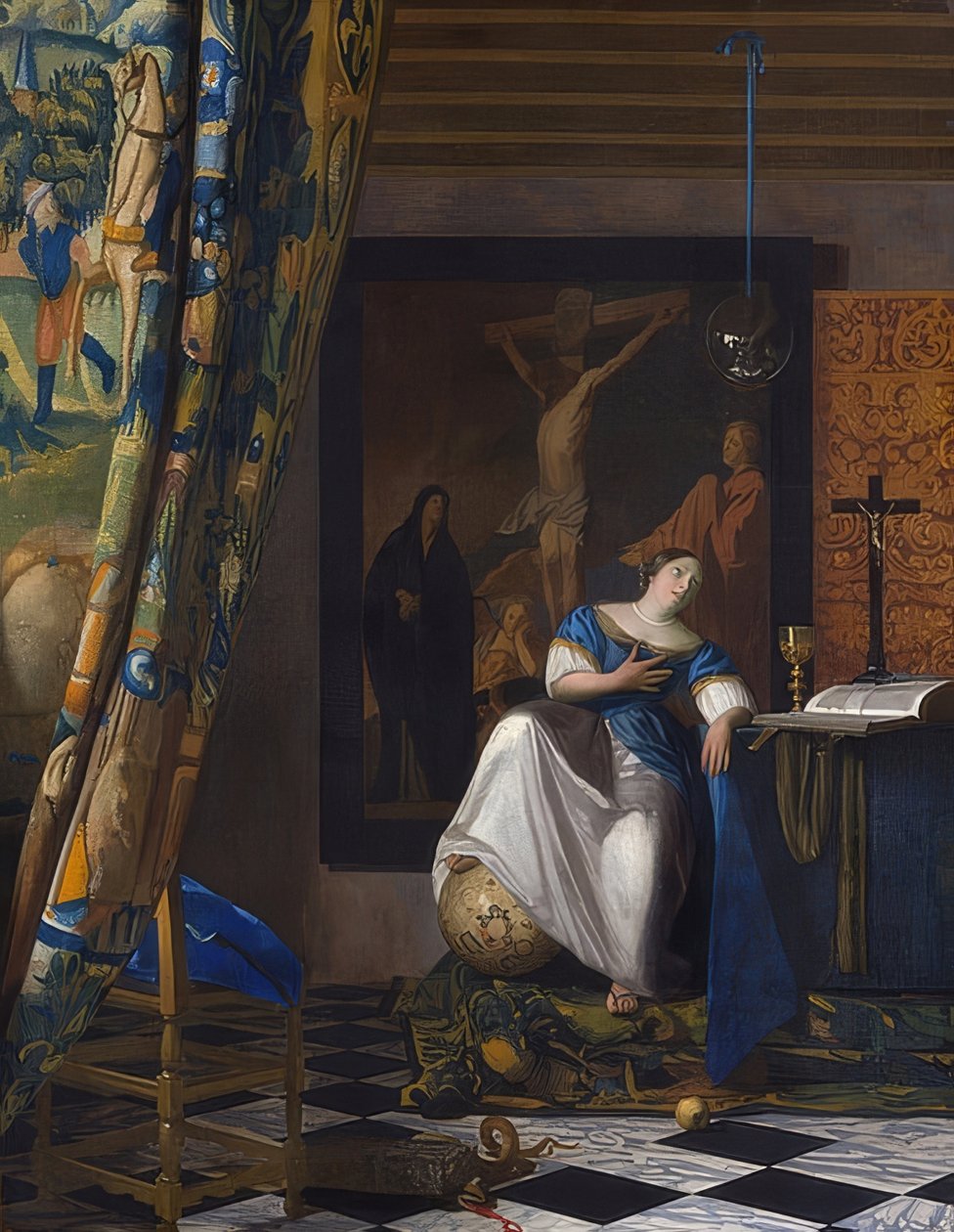 Alegoria wiary. Około 1670-72 autorstwa Jan Vermeer van Delft