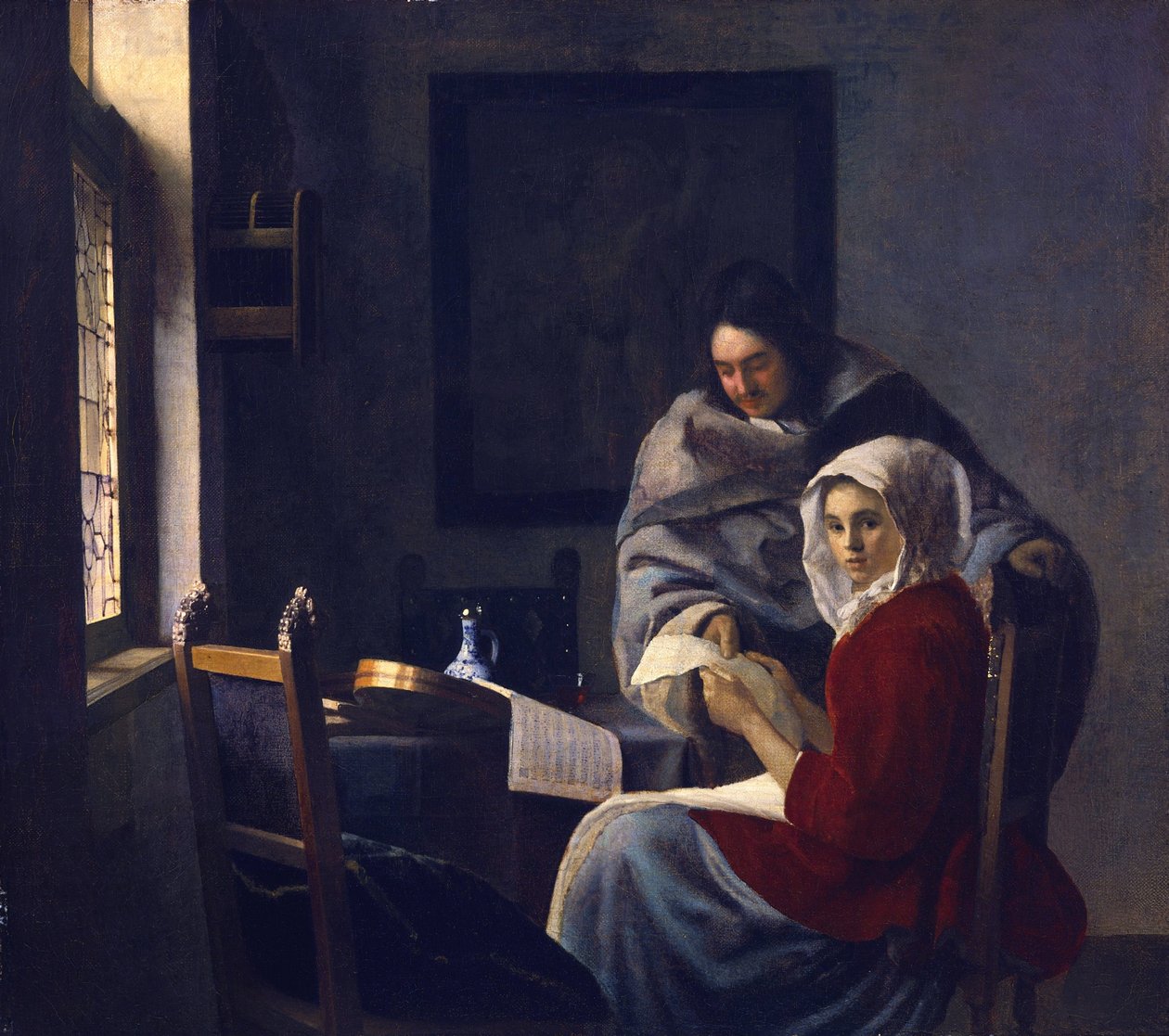 Dziewczyna przerwała jej muzykę, ok. godz. 1660 autorstwa Jan Vermeer van Delft