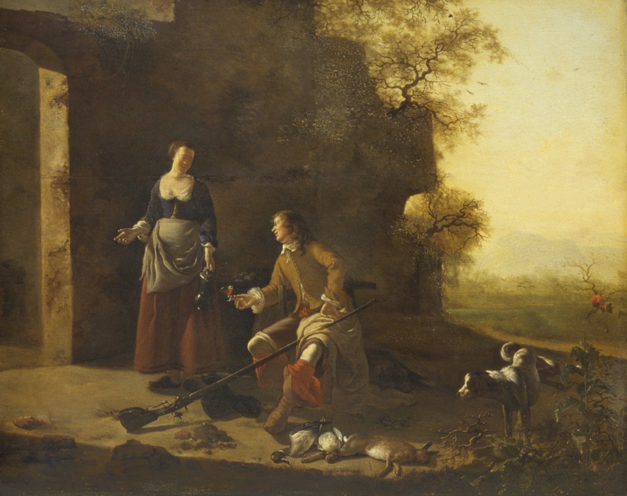 Odpoczynek myśliwych autorstwa Jan Vermeer van Haarlem