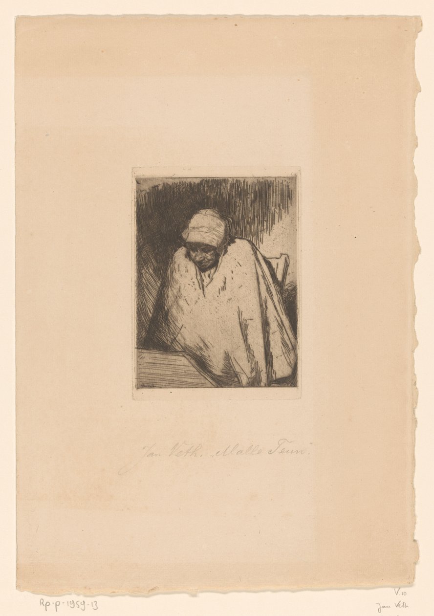 Malle Teun (oryginalny tytuł na obiekcie) autorstwa Jan Veth (signed by artist)