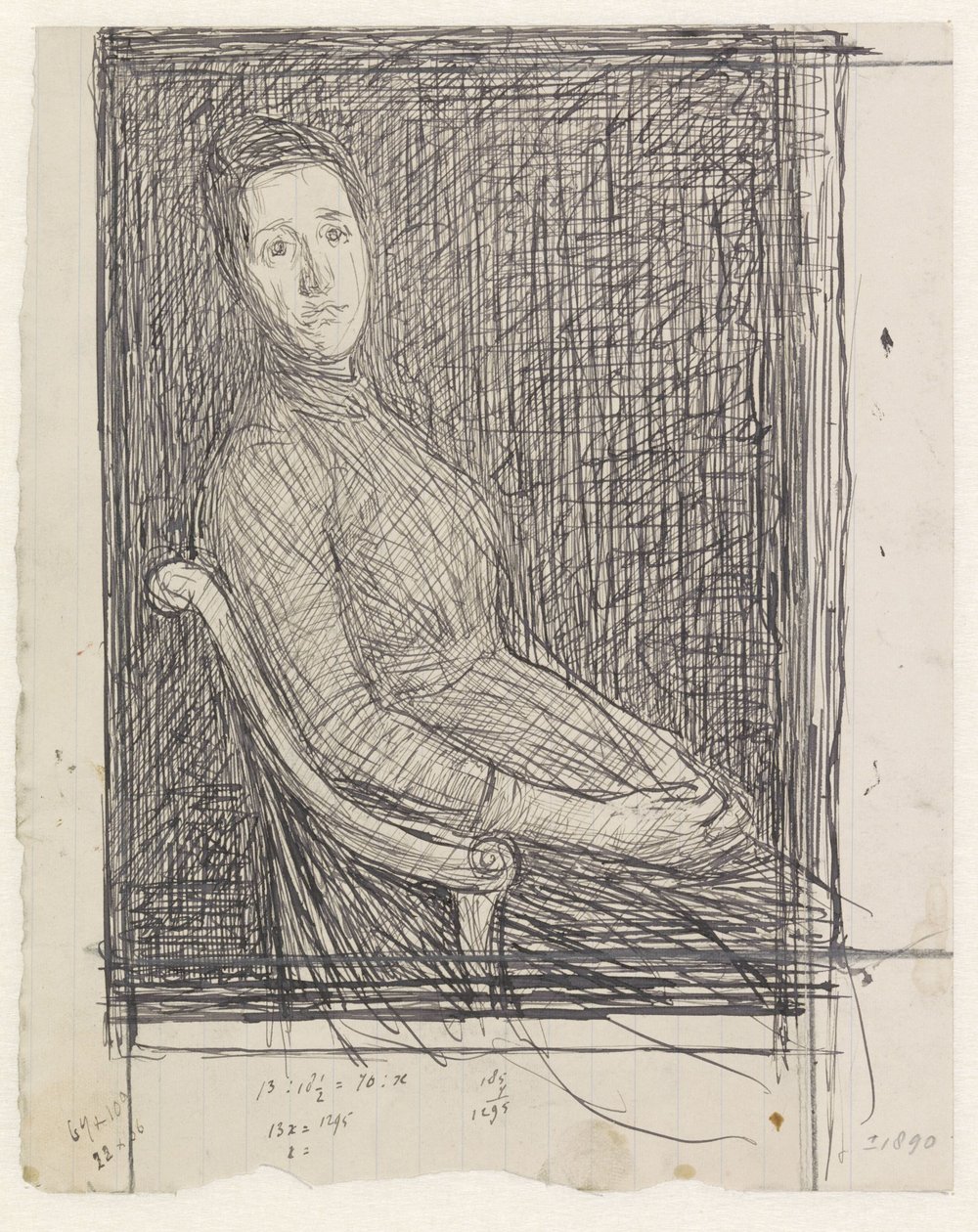 Portret Anny Dorothei Veth-Dirks, siedzącej po prawej stronie autorstwa Jan Veth