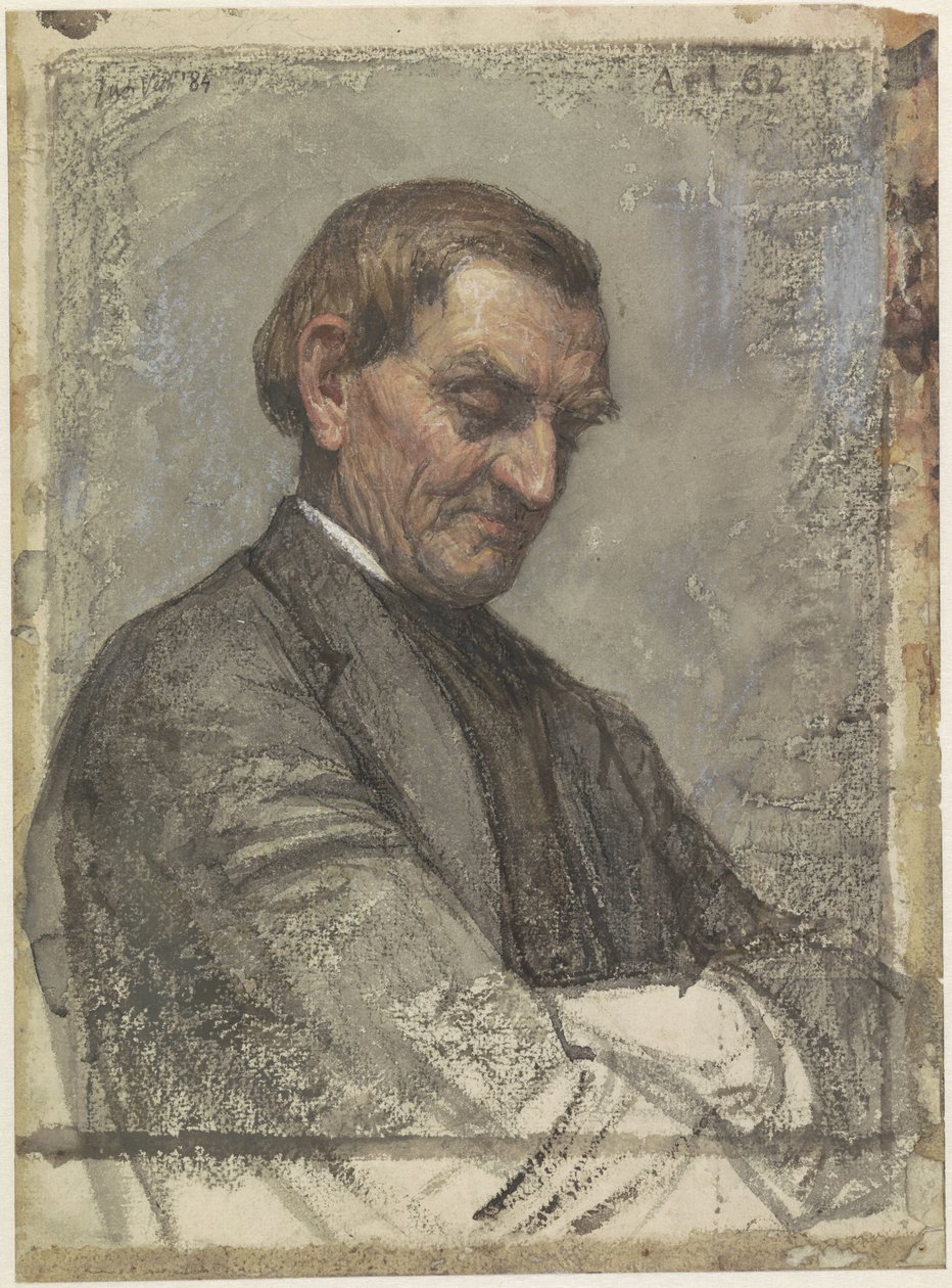 Portret mężczyzny ze spuszczonymi oczami autorstwa Jan Veth