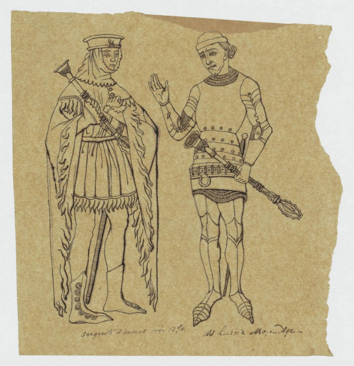 Zwei mittelalterliche Soldaten vor 1370 autorstwa Jan Veth