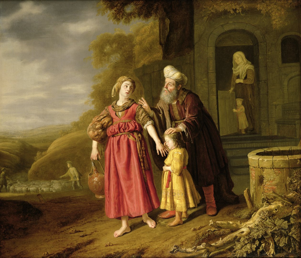 Wypędzenie Hagar i Ismaela, ok. 1644 autorstwa Jan Victors