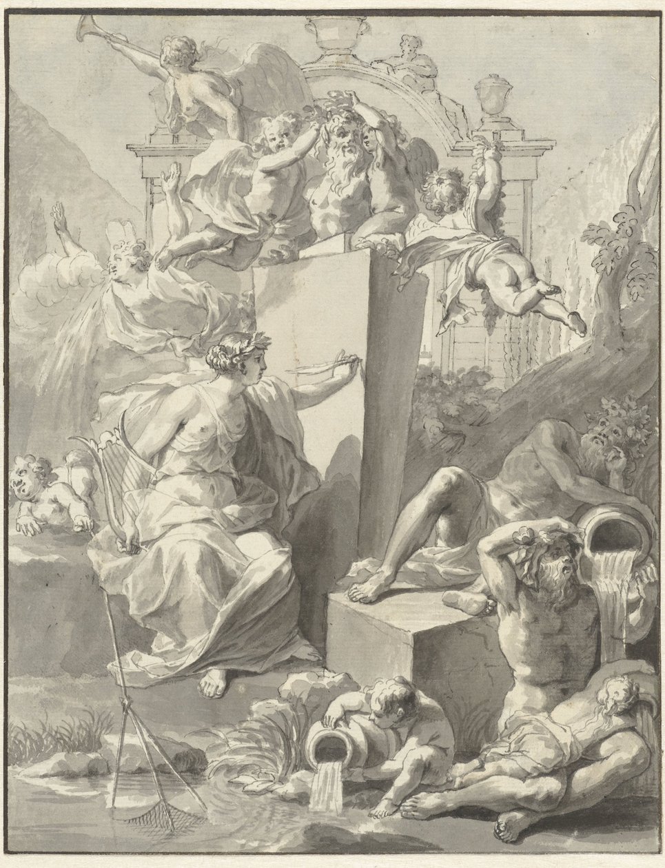 Projekt strony tytułowej W. van der Hoeven, Westermeer, 1721 autorstwa Jan Wandelaar