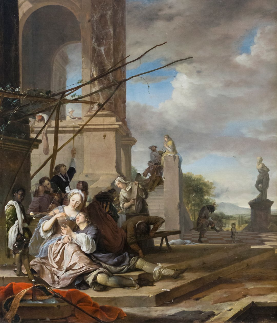 Włoski dziedziniec, ok. 1660-65 (olej na płótnie) autorstwa Jan Weenix