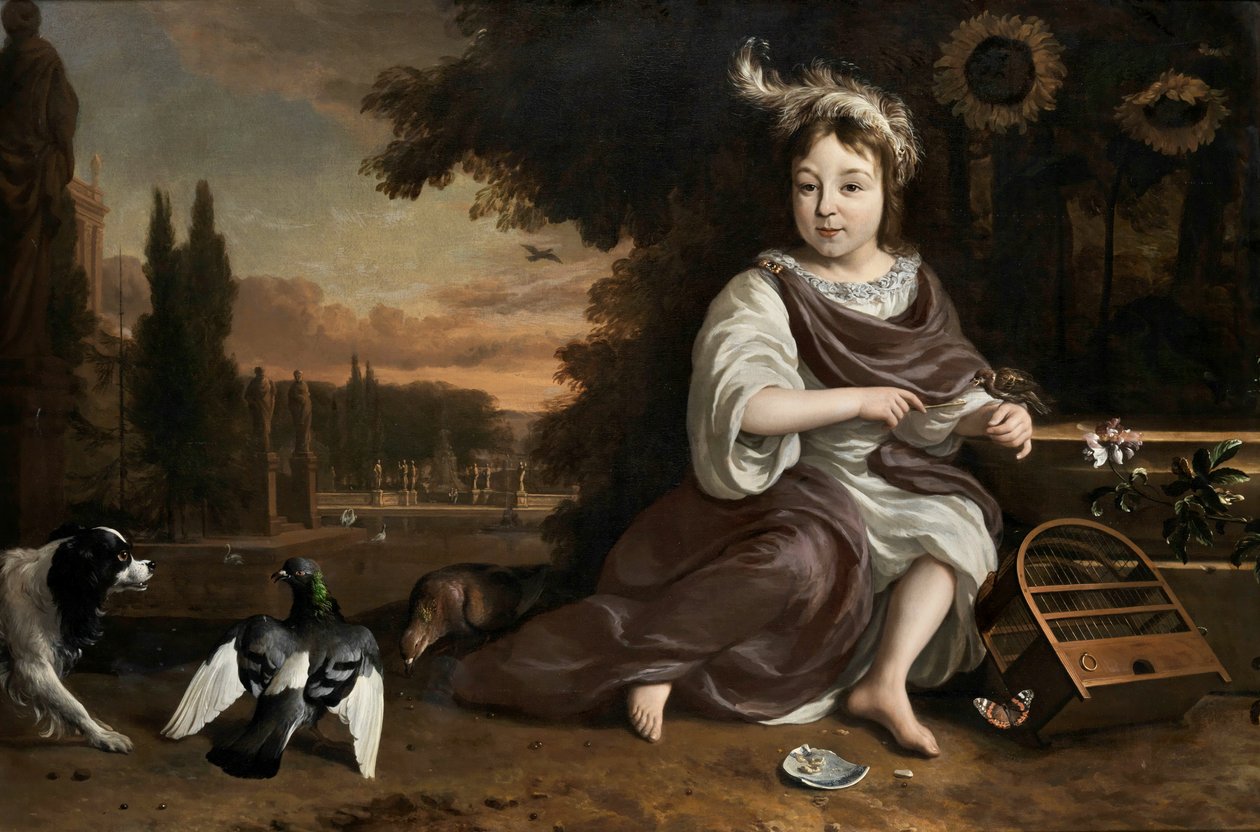 Jan Weenix Prince of Orange z klatką dla ptaków autorstwa Jan Weenix