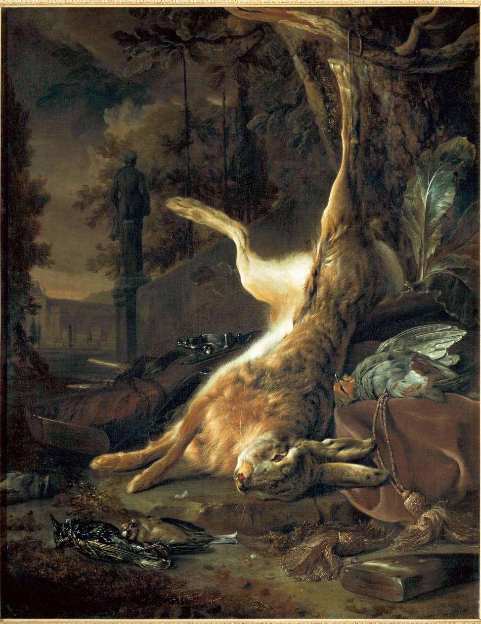 Martwa natura z martwym zającem autorstwa Jan Weenix