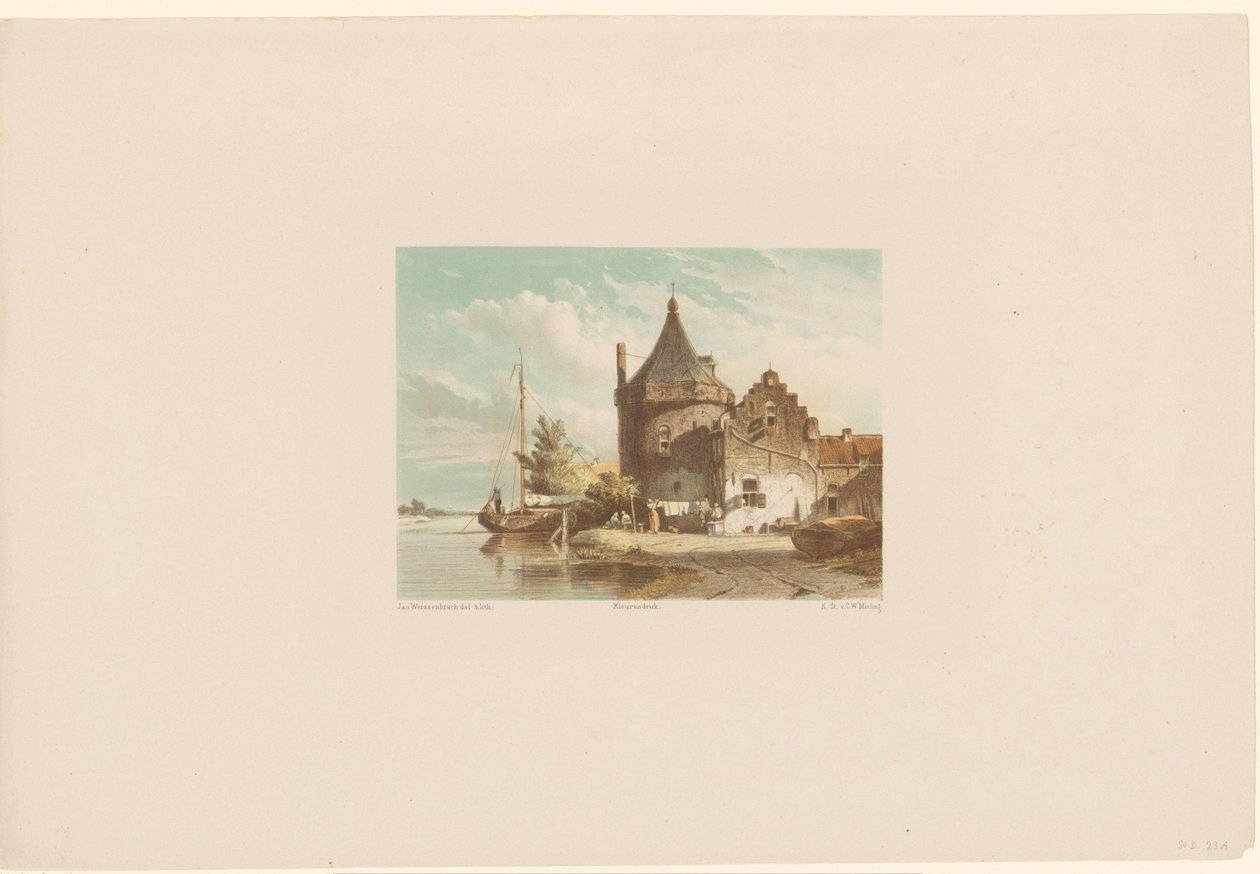 Widok na Waltoren w Culemborg autorstwa Jan Weissenbruch