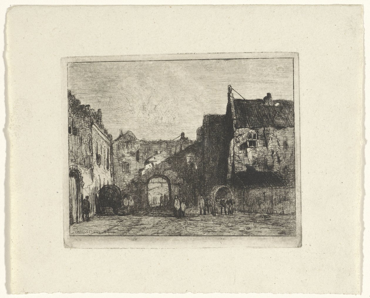Widok na Binnenhof autorstwa Jan Weissenbruch