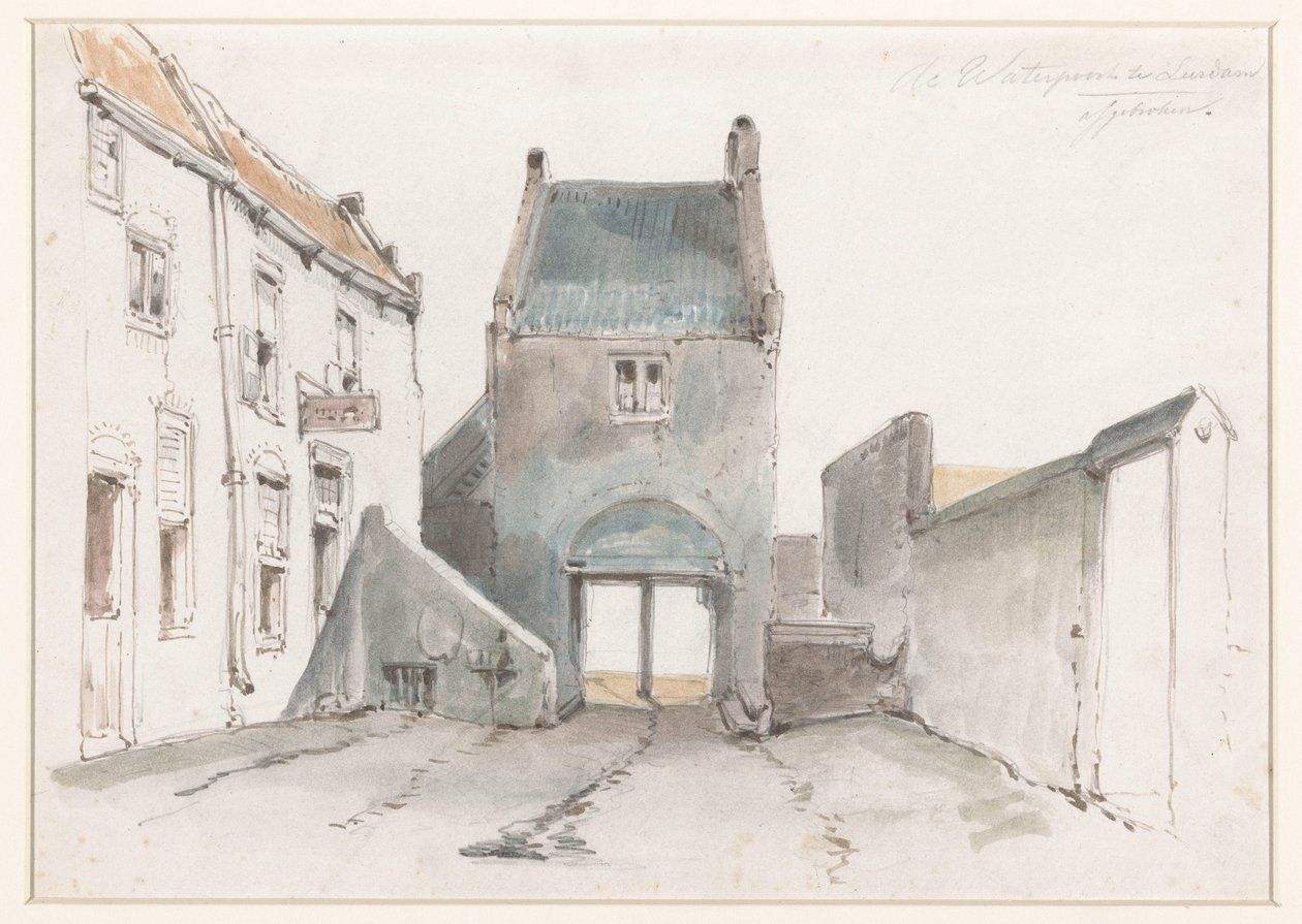 Steigerpoort w Leerdam Brama wodna w Leerdam autorstwa Jan Weissenbruch