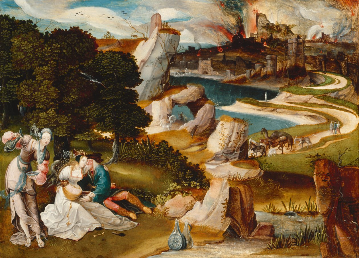 Lot i jego córki, 1523 (olej na desce dębowej) autorstwa Jan Wellens de Cock