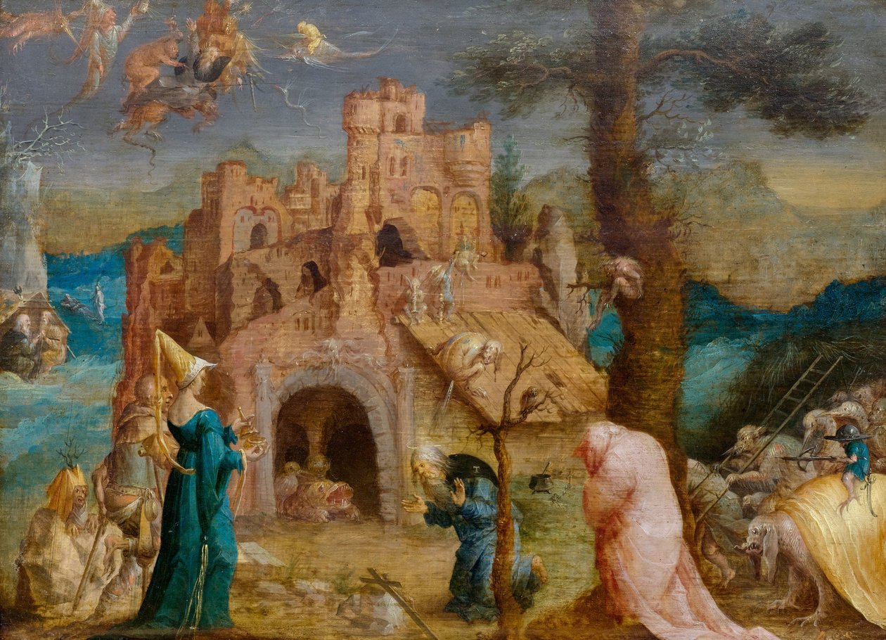 Kuszenie św. Antoniego, pierwsza połowa XVI w. autorstwa Jan Wellens de Cock