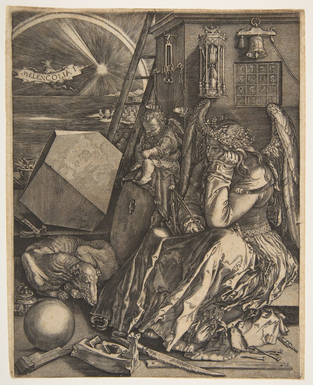 Melencolia I kopia, 1602. autorstwa Jan Wierix