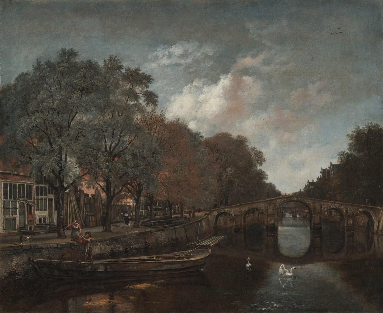 Herengracht, Amsterdam, ok. 1661 (olej na płótnie) autorstwa Jan Wijnants