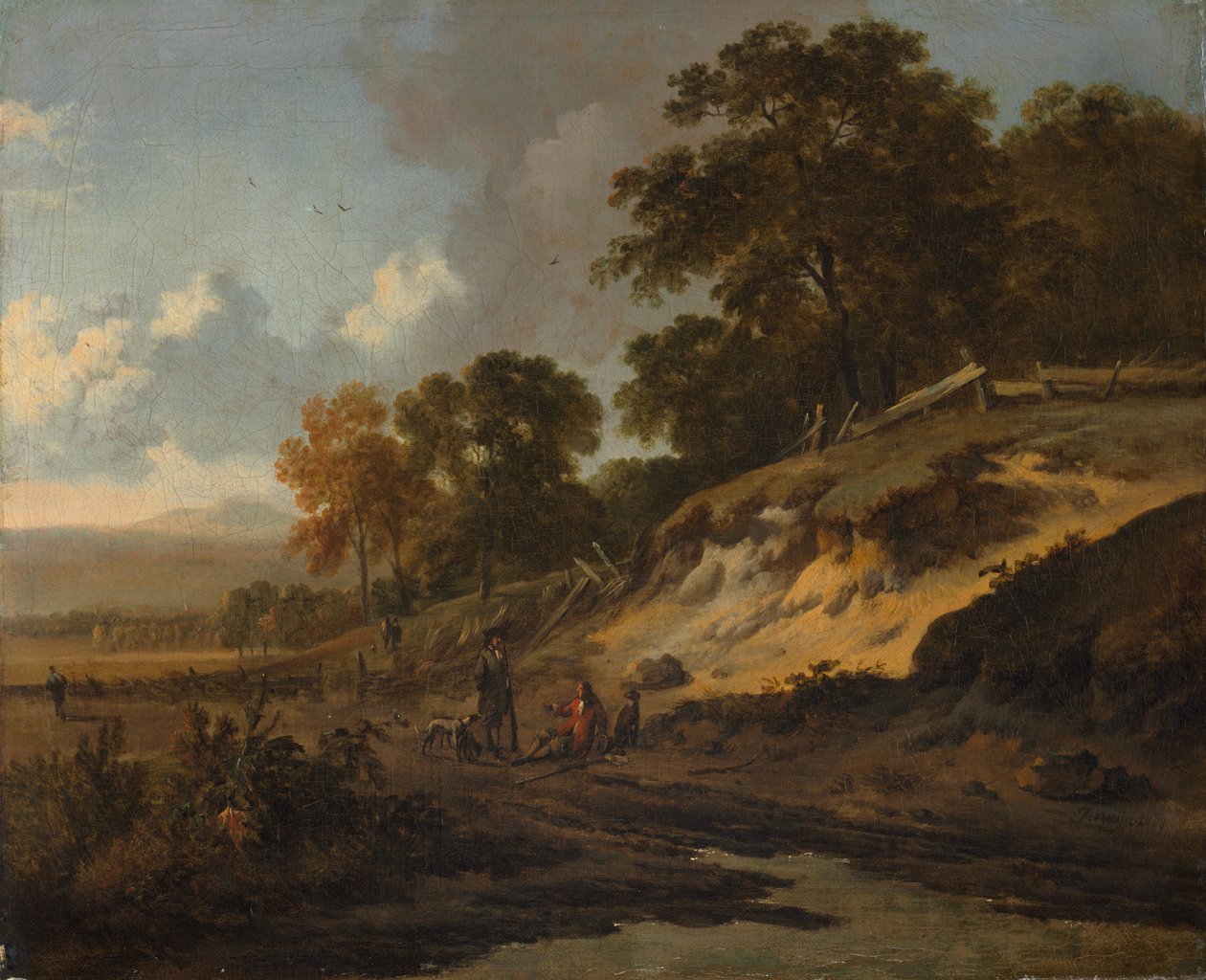 Pejzaż z Łowcami, ok. 1930 1660-1680. autorstwa Jan Wijnants
