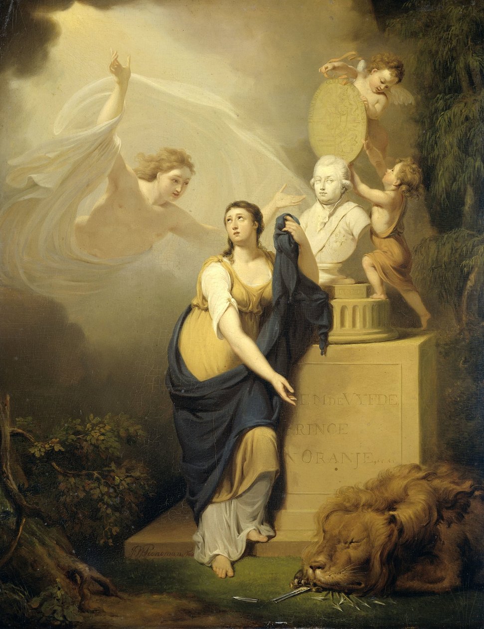 Alegoria śmierci Wilhelma V, księcia Orange, 1806 autorstwa Jan Willem Pieneman