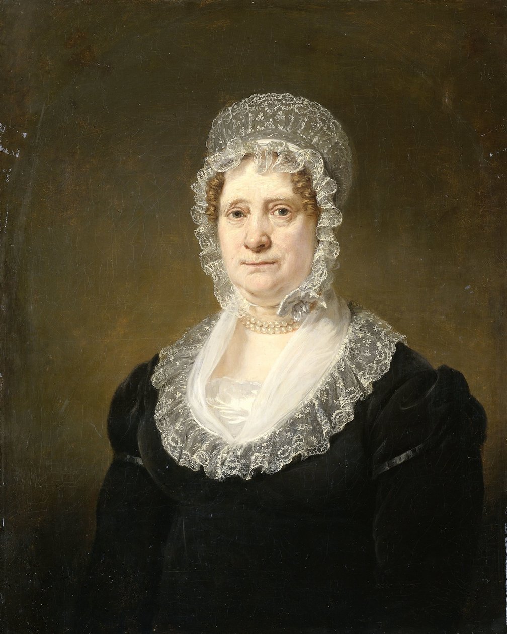 Portret Sary de Haan, wdowy po amsterdamskim Underwriter Cornelis Hartsen autorstwa Jan Willem Pieneman