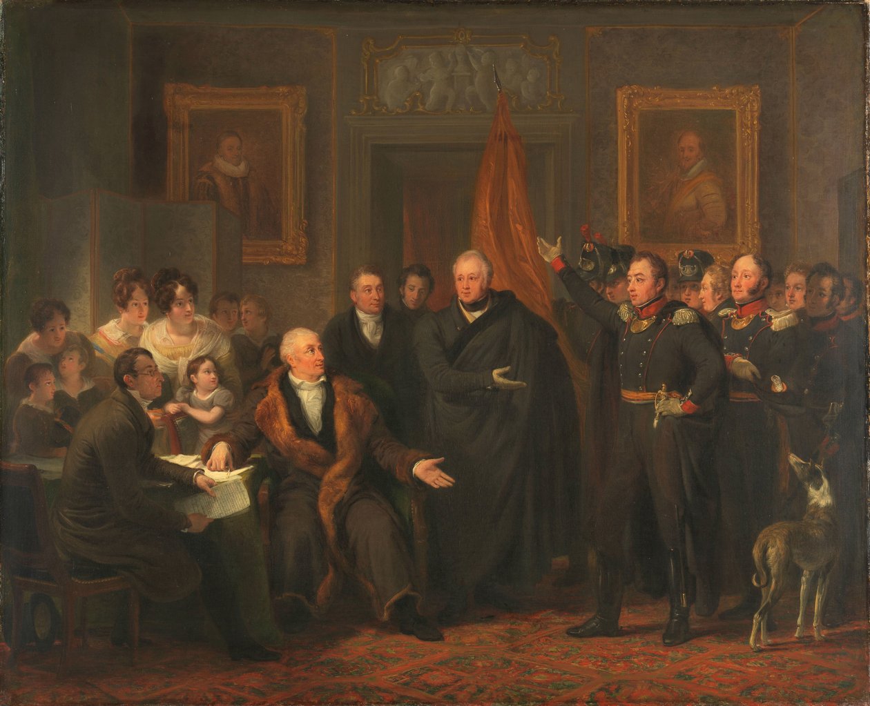 Triumwirat przejmujący władzę w imieniu księcia Orange, 21 listopada 1813 r. autorstwa Jan Willem Pieneman
