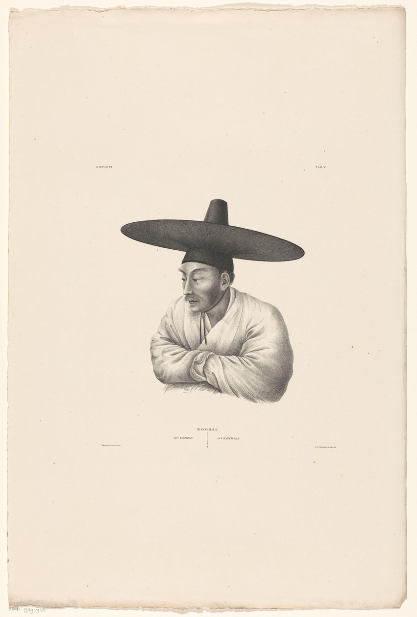 Portret koreańskiego kupca Koorai / Kupiec / Ein Kaufmann (tytuł na obiekcie) autorstwa Jan Willem Vlaanderen