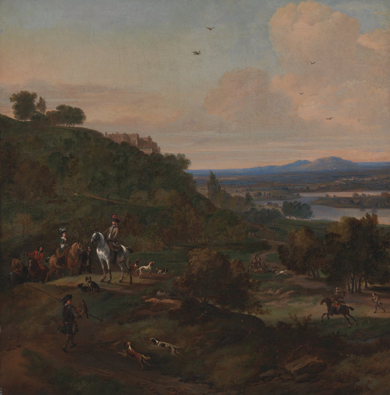 Czapla pod zamkiem w Stirling autorstwa Jan Wyck