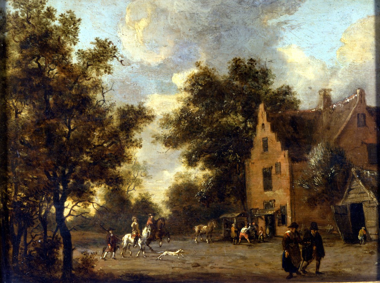 Krajobraz i warsztat marszałka Ferranda. Obraz Jana Wynantsa (1630-1684). Mediolan, Muzeum Castello autorstwa Jan Wiynants