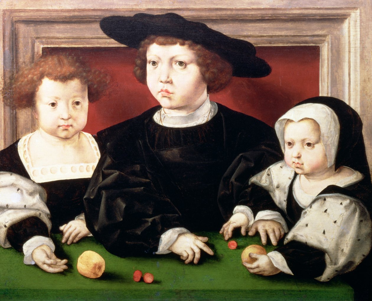 Dzieci króla Danii, Norwegii i Szwecji Christiana II (1481-1559); John, Christina i Dorothea autorstwa Jan Gossaert