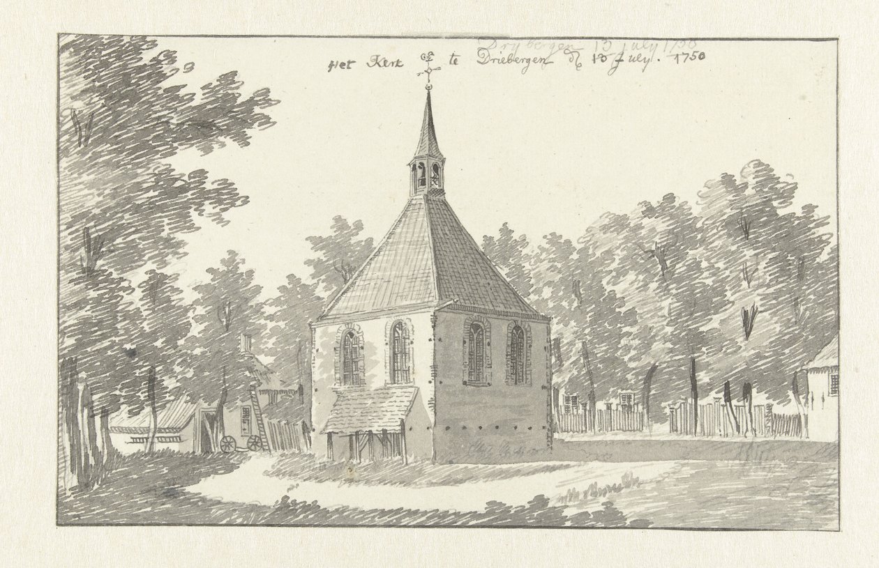 Widok kościoła w Driebergen autorstwa Jan de Beijer