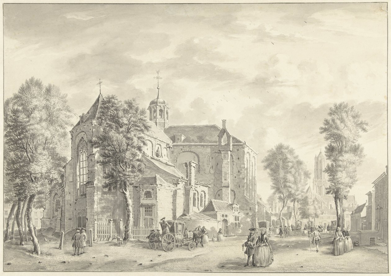 Pieterskerk w Utrechcie z Domem . w tle autorstwa Jan de Beijer