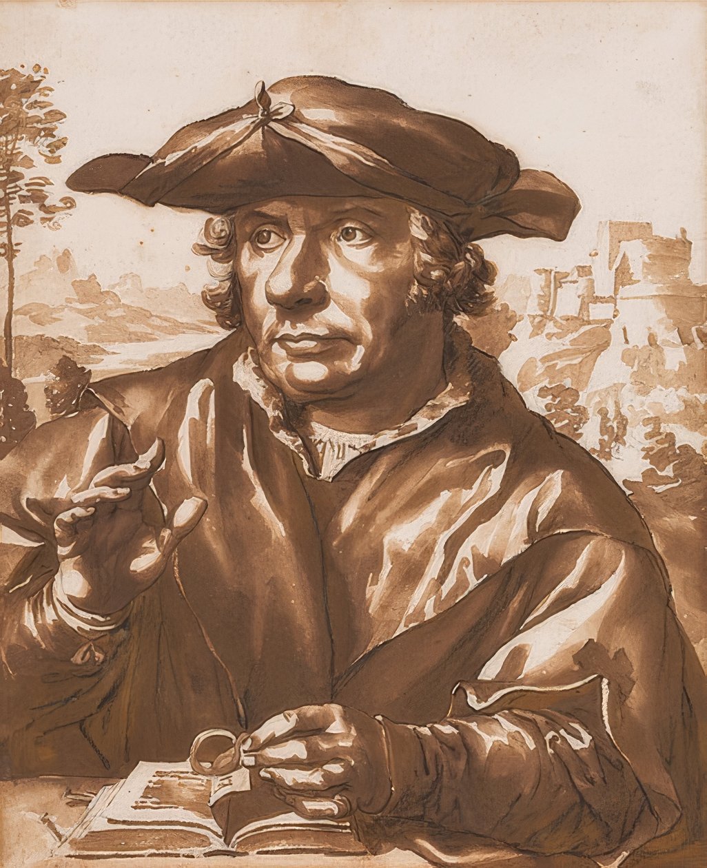 Portret uczonego wg Quentina Massysa autorstwa Jan de Bisschop