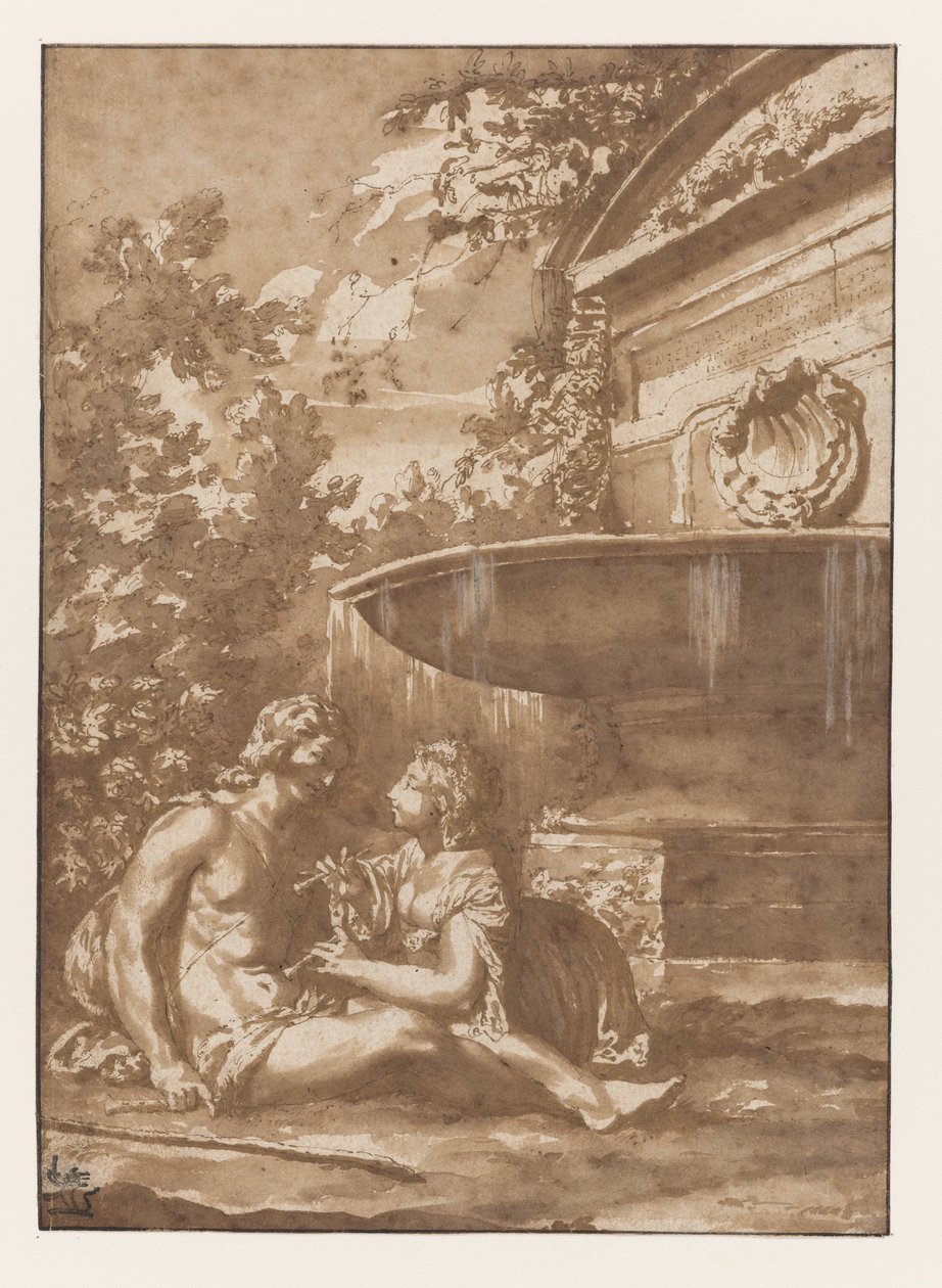 Sielanka przy fontannie autorstwa Jan de Bisschop