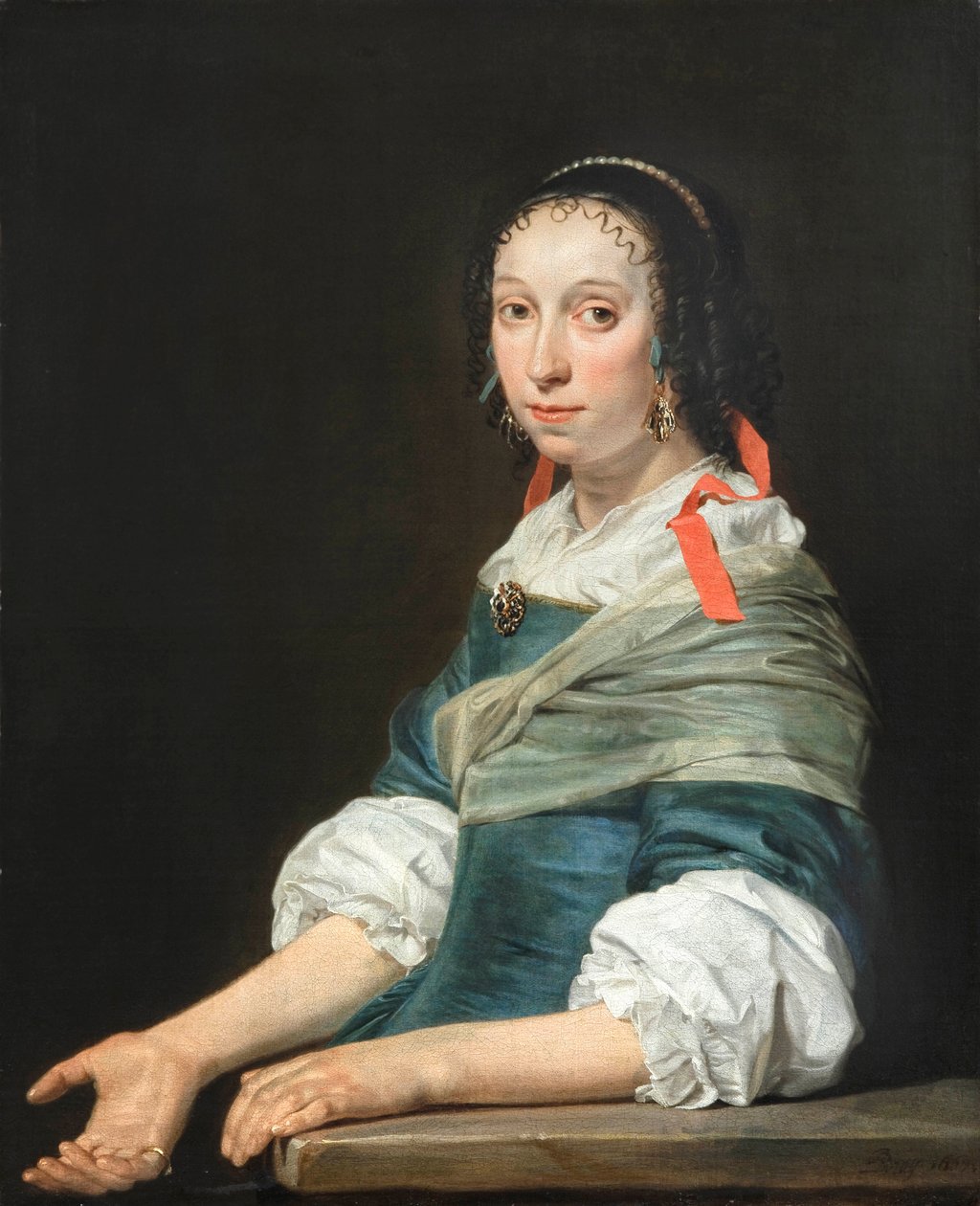 „Portret młodej kobiety” (Portret młodej kobiety) Obraz Jana de Bray (ca 1627-1697) autorstwa Jan de Bray