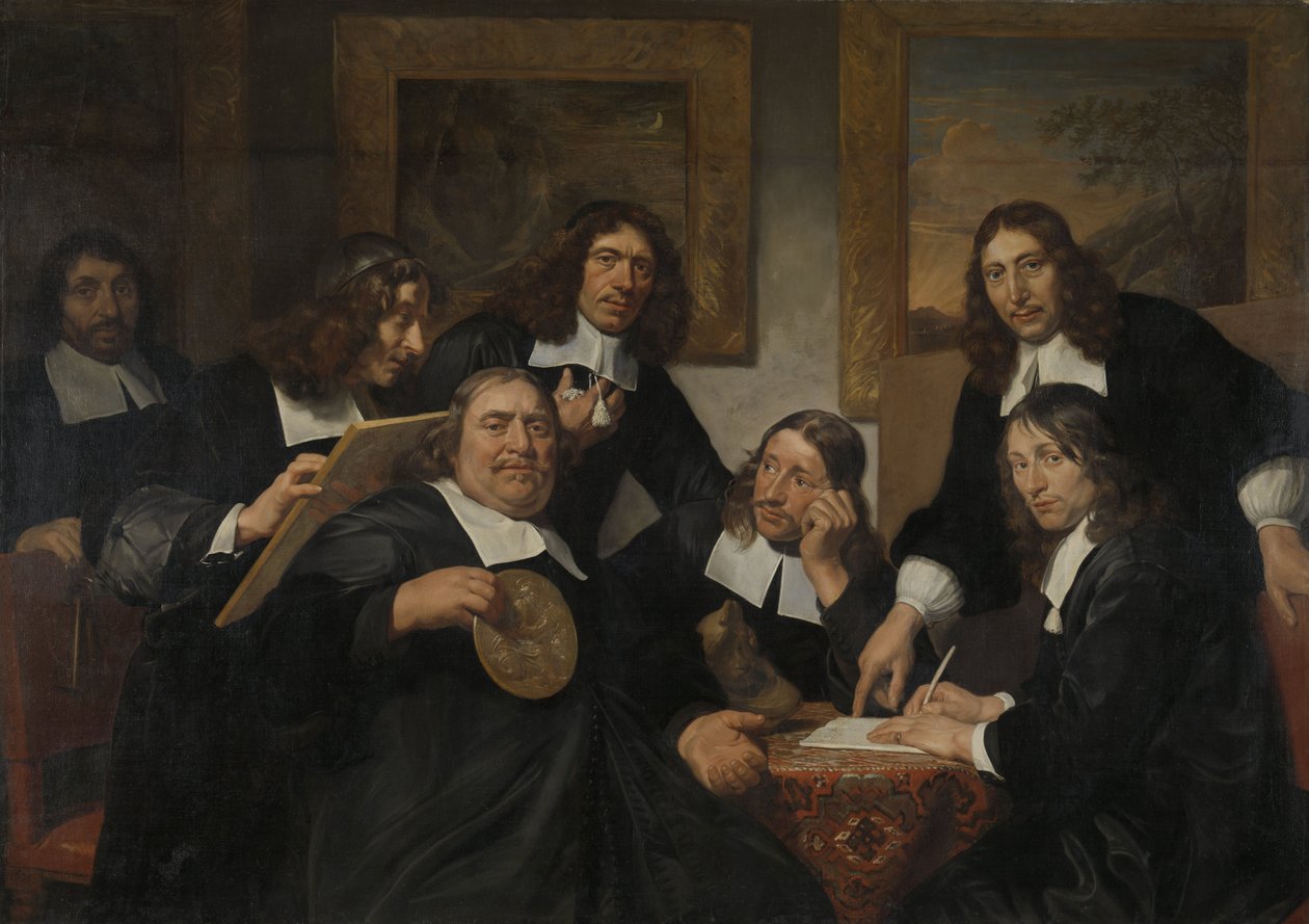 Gubernatorzy gildii św. Łukasza, Haarlem, 1675 autorstwa Jan de Bray