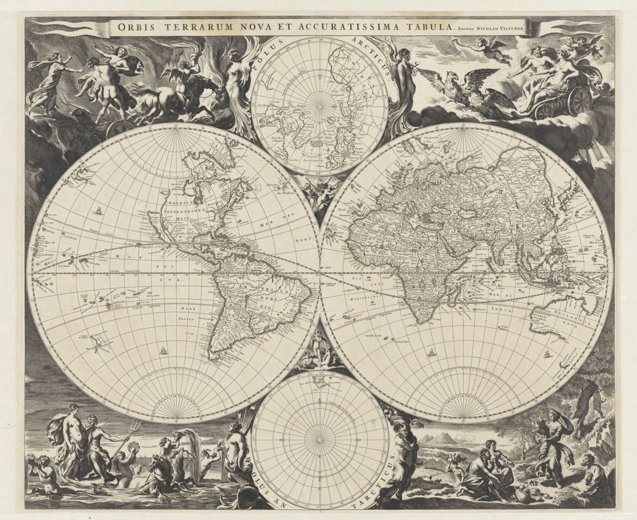 Mapa świata autorstwa Jan de Visscher