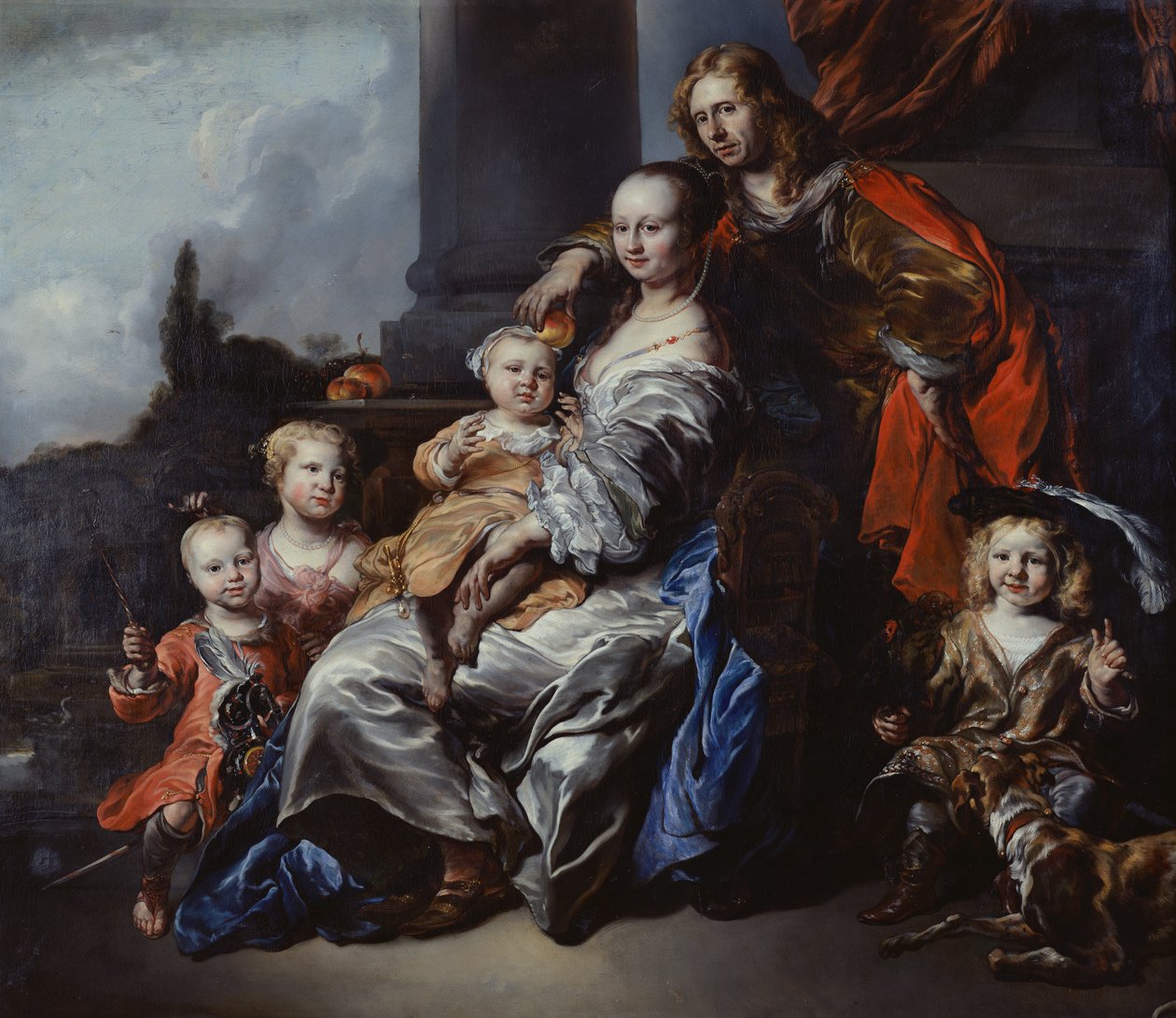 Portret holenderskiej rodziny autorstwa Jan or Joan van Noordt