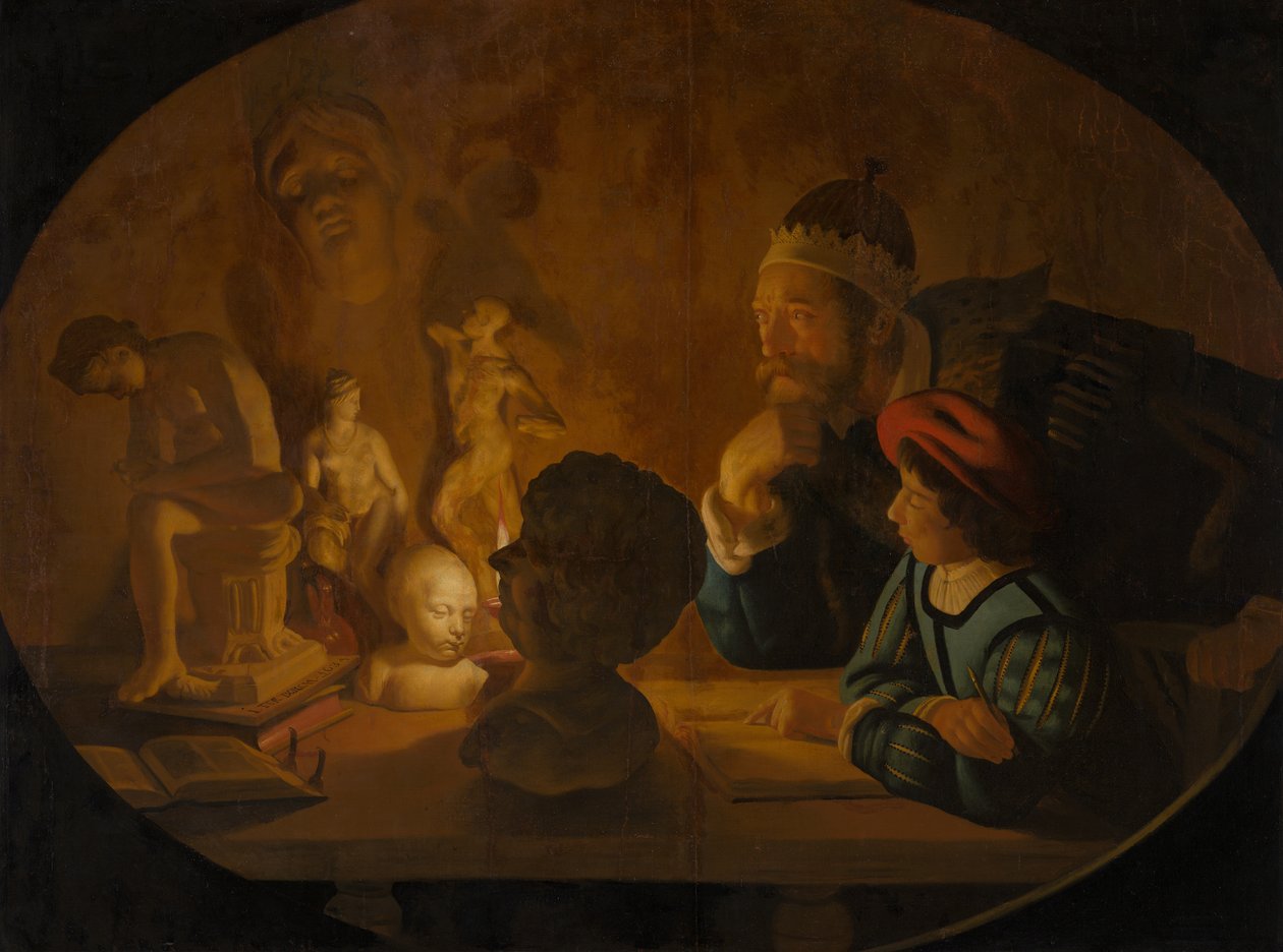 Lekcja rysunku, 1634 autorstwa Jan ter Borch or Terborch