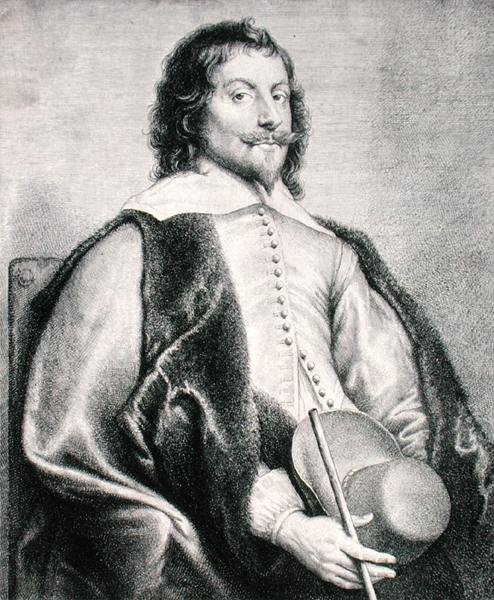 Nicolas Lanier (ur. 1588) grawerowany przez Lucasa Vostermansa (grafika) autorstwa Jan the Elder (after) Lievens