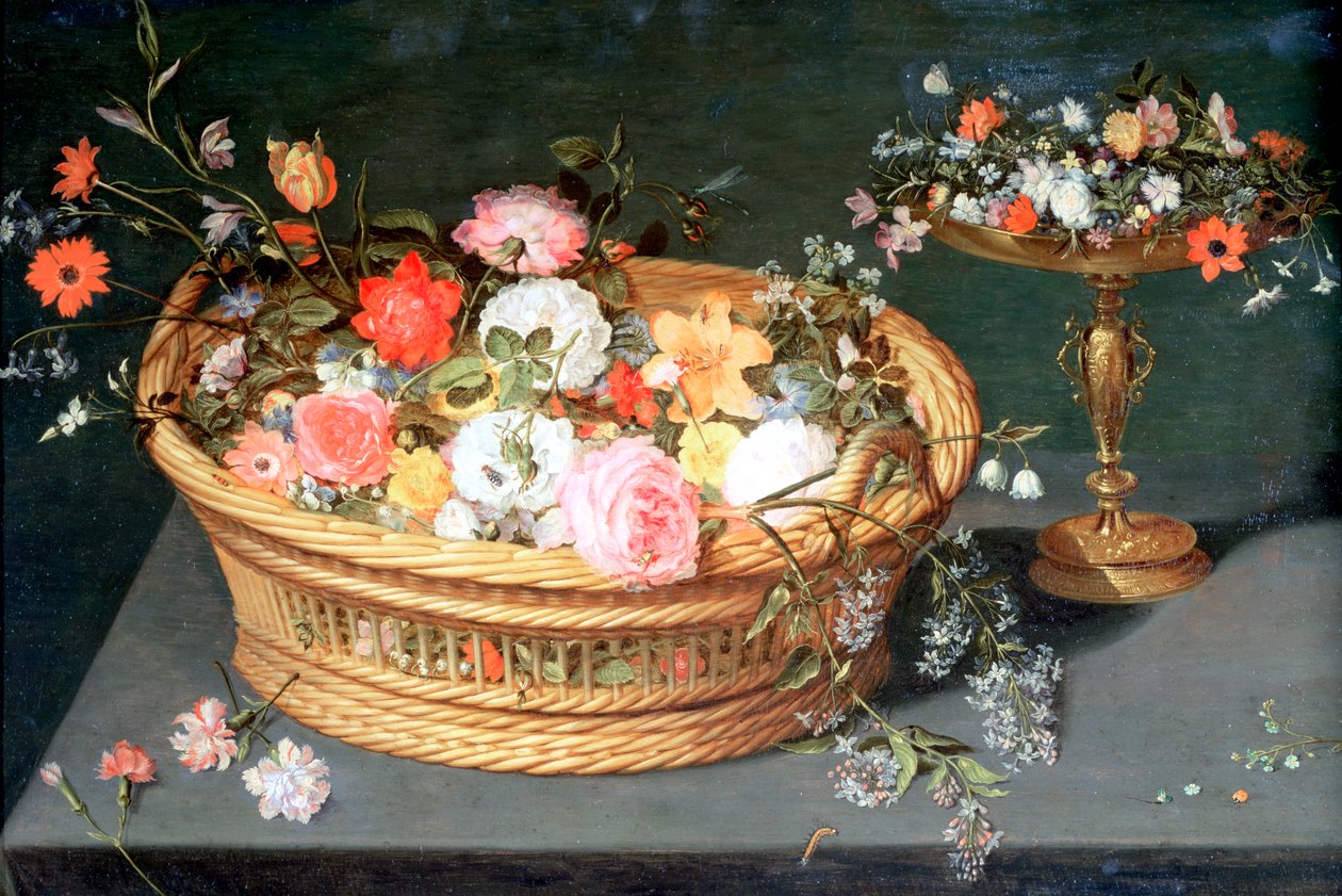 Kosz kwiatów, c1590-1625 autorstwa Jan the Elder Brueghel
